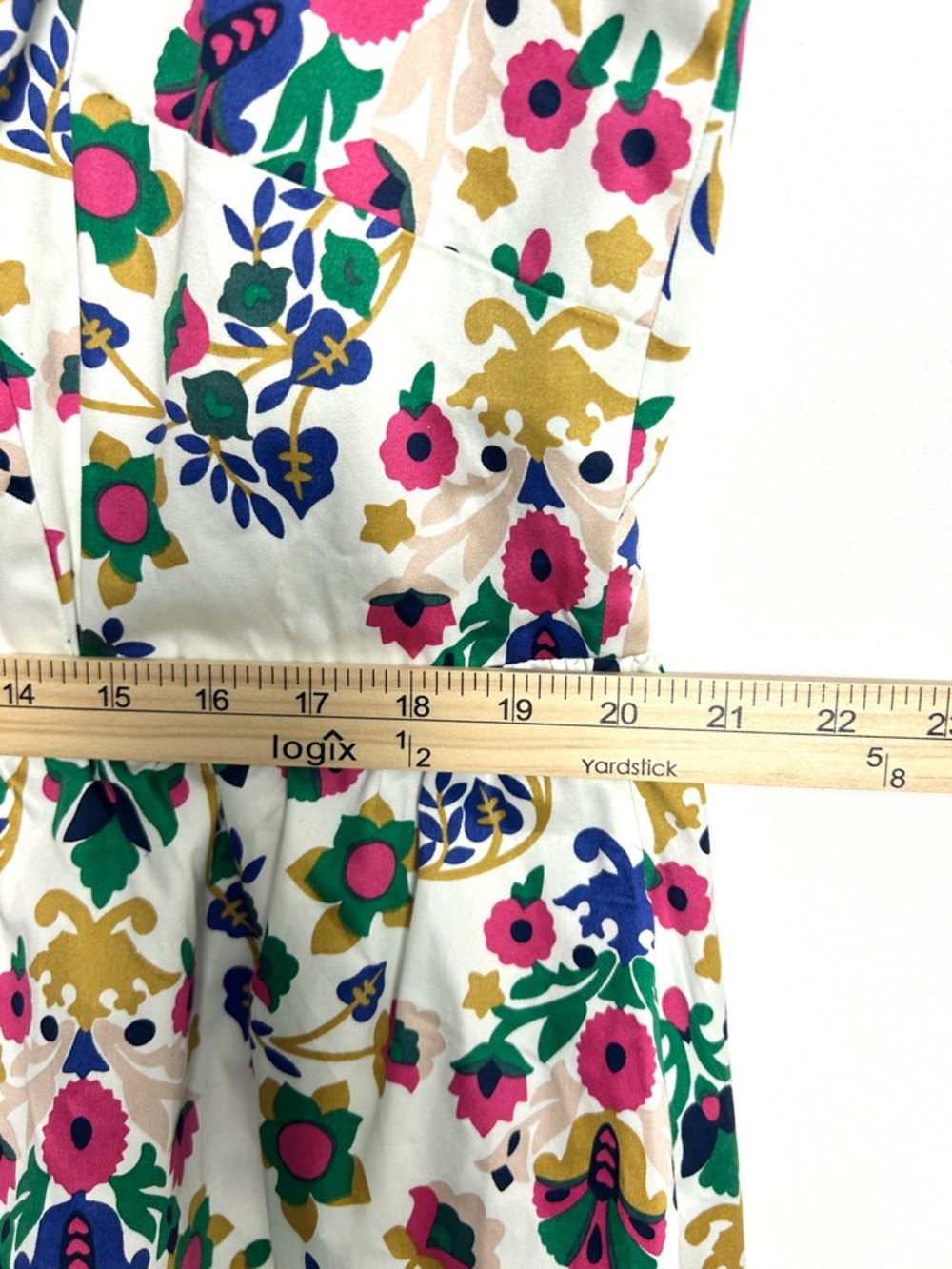 Boden NWT White Floral Midi Dress Violet Square Neck Summer Cotton Size 16 to 18 - Picture 11 of 15